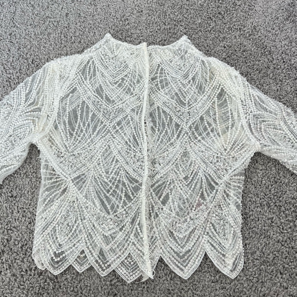 Eva Lendel Amani Bridal Bolero for Wedding Dress Contemporary 1920s Flapper Glam - Picture 9 of 16